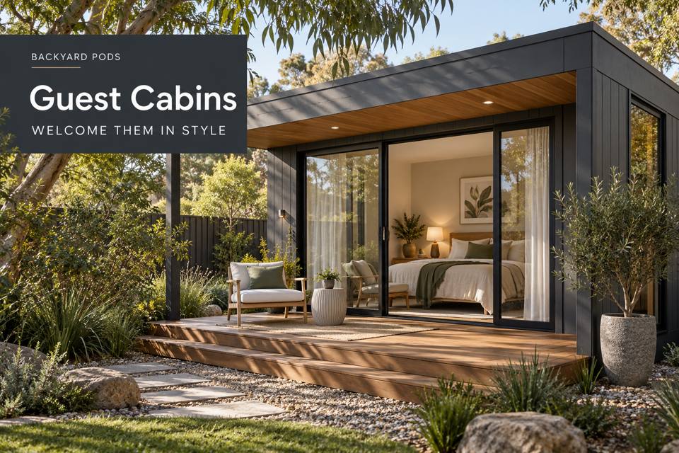 Guest Cabins: representative promotional concept for Kiama